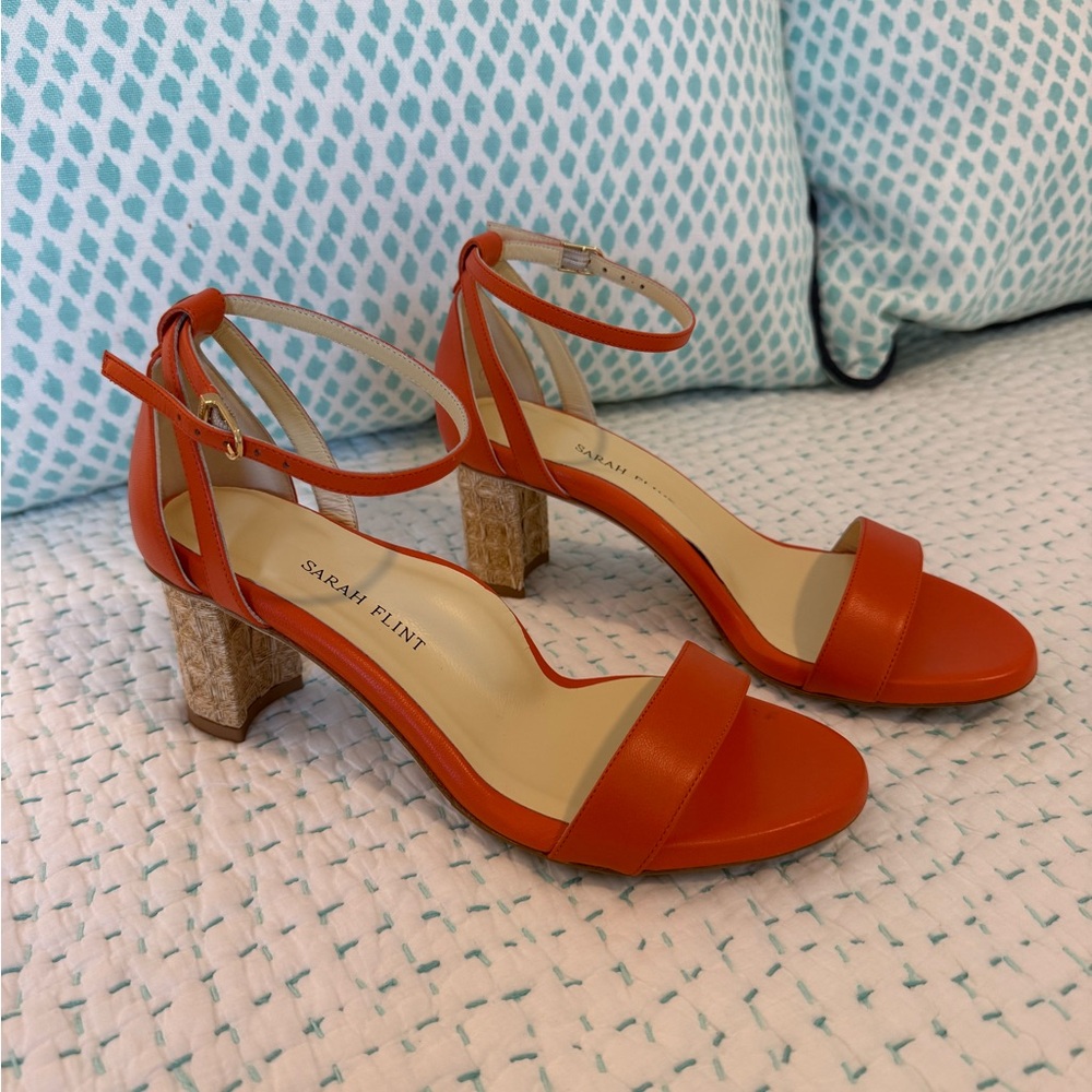 Beautiful Sarah Flint Papaya Block Heeled Sandals 60mm
